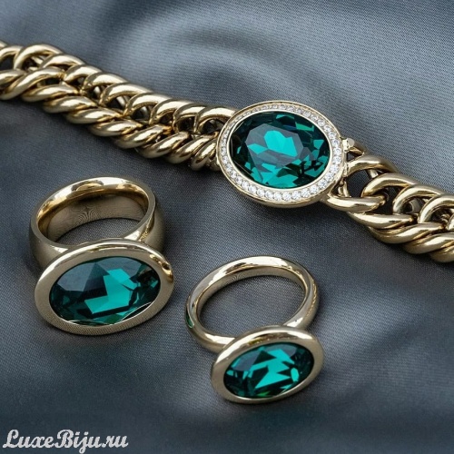 Кольцо Qudo TIVOLA big S emerald  18.5 мм, 632324/18.5 G/S фото 3